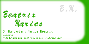 beatrix marics business card